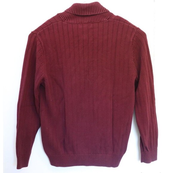 Nautica Mens Cowl Neck Sweater XL Button Red Grandpa Preppy Ribbed‎ - Picture 5 of 7